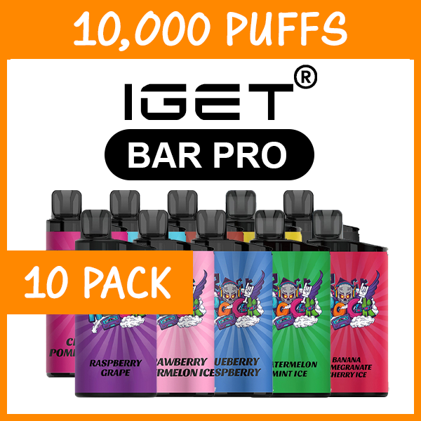 10 PACK – IGET BAR PRO – 10000 PUFFS